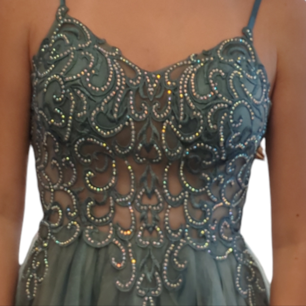 Blondie dress nite by Stacy sklar size 3 color Green perfect for Homecom… - Picture 8 of 8